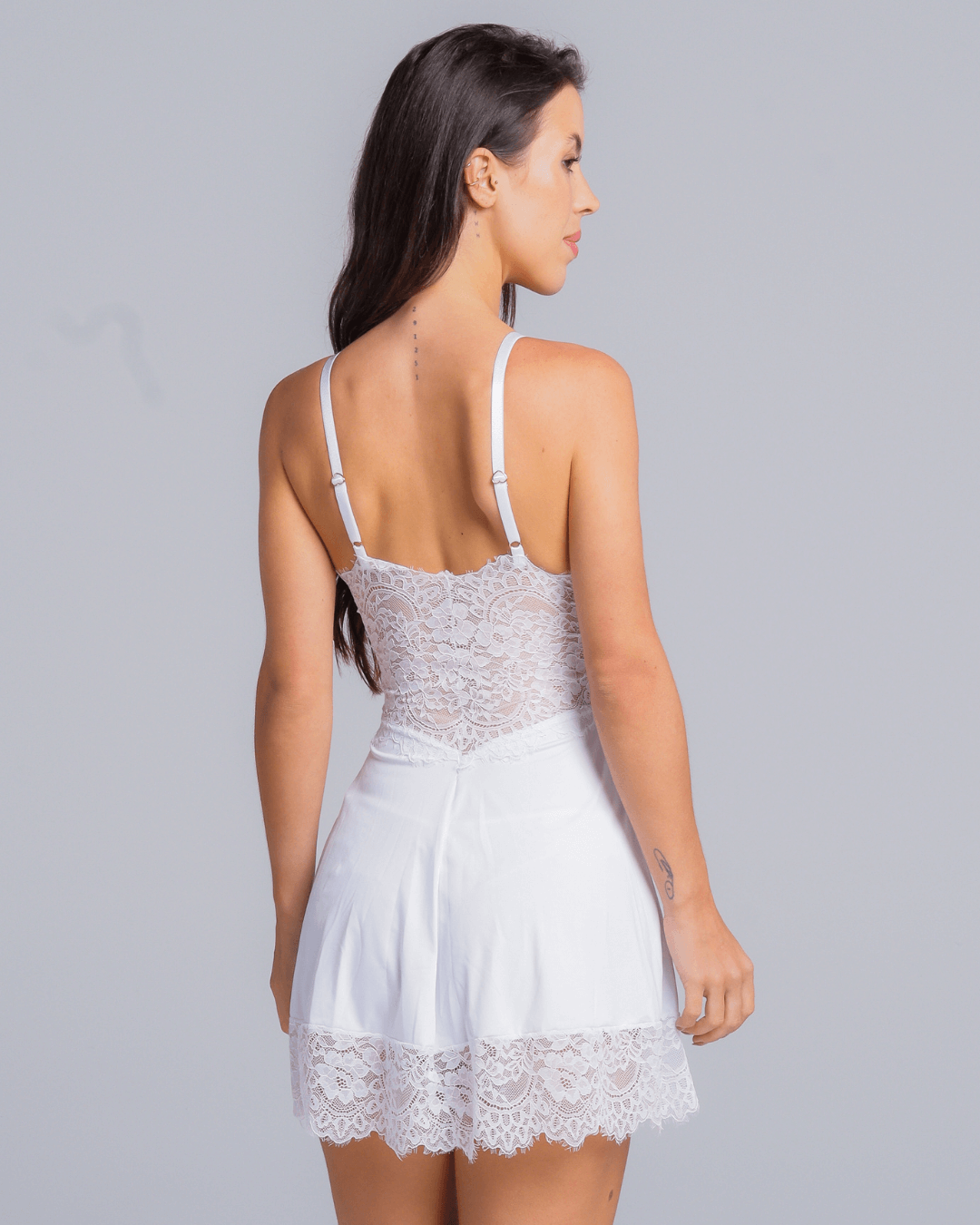 LINGERIE LADURRIE CONJUNTOS camisolas noturna Camisola Flowers + Calcinha