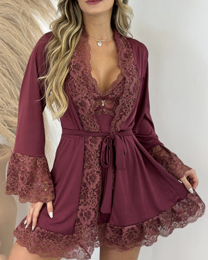 Conjunto Château Margaux Camisola + Robe + Calcinha | Últimas unidades