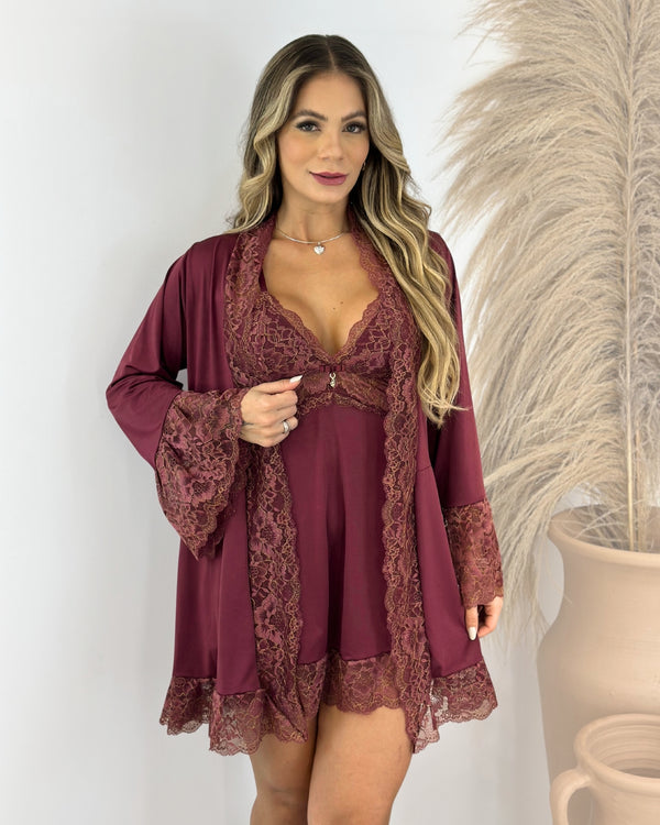 Conjunto Château Margaux Camisola + Robe + Calcinha | Últimas unidades