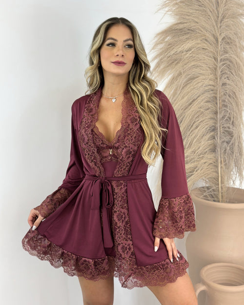 Conjunto Château Margaux Camisola + Robe + Calcinha | Últimas unidades