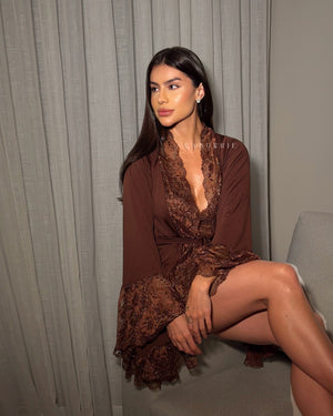 Conjunto Noix Royale Camisola + Robe + Calcinha