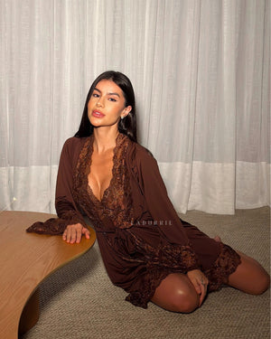 Conjunto Noix Royale Camisola + Robe + Calcinha