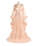 Robe La Duchesse Or em Cetim & Plumas