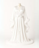 Robe L'Aurore de Satin em Cetim & Plumas