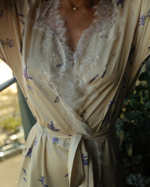 Conjunto La Chambre Dorée Camisola, Robe Midi & Calcinha Com Renda Em Cetim | Últimas unidades