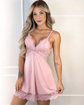 LINGERIE  LADURRIE  CONJUNTOS  camisolas noturna  Camisola Flowers + Calcinha