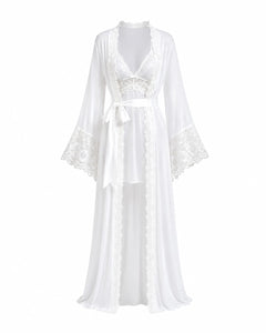 Conjunto La.Maquise Camisola Curta, Robe Longo em Tule & Calcinha