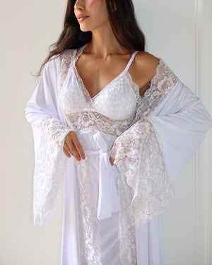 Conjunto La.Marquise D’Or Camisola Longa + Robe + Calcinha