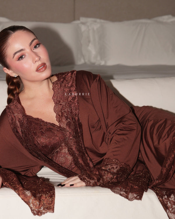 Conjunto Noix Royale Camisola Longa + Robe + Calcinha