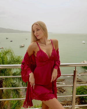 Conjunto Euphoria Camisola + Robe + Calcinha