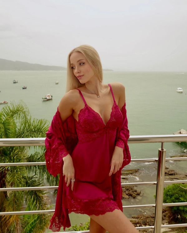 Conjunto Euphoria Camisola + Robe + Calcinha