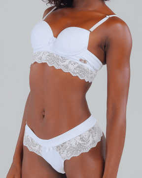 Sutiã + Calcinha  NOIVA  LUA DE MEL  LINGERIE NUPCIAS  LINGERIE  LADURRIE  CONJUNTOS SEXY  CONJUNTO LINGERIE  Conjunto Florença - Branco  CONJUNTO DE LINGERIE POLIAMIDA  CONJUNTO DE LINGERIE MICROFIBRA  BRIDAL