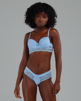 Sutiã + Calcinha  LINGERIE  LADURRIE  CONJUNTOS SEXY  CONJUNTO LINGERIE  Conjunto Florença - Azul Maya  CONJUNTO DE LINGERIE POLIAMIDA  CONJUNTO DE LINGERIE MICROFIBRA  CALCINHA FIO