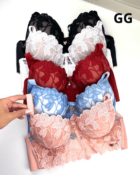 Sutiã + Calcinha  LINGERIE  LADURRIE  CONJUNTOS  CONJUNTO DE LINGERIE POLIAMIDA  Conjunto Bouquet - Vermelho  CALCINHA E SUTIA PROMOCAO  CONJUNTO LINGERIE