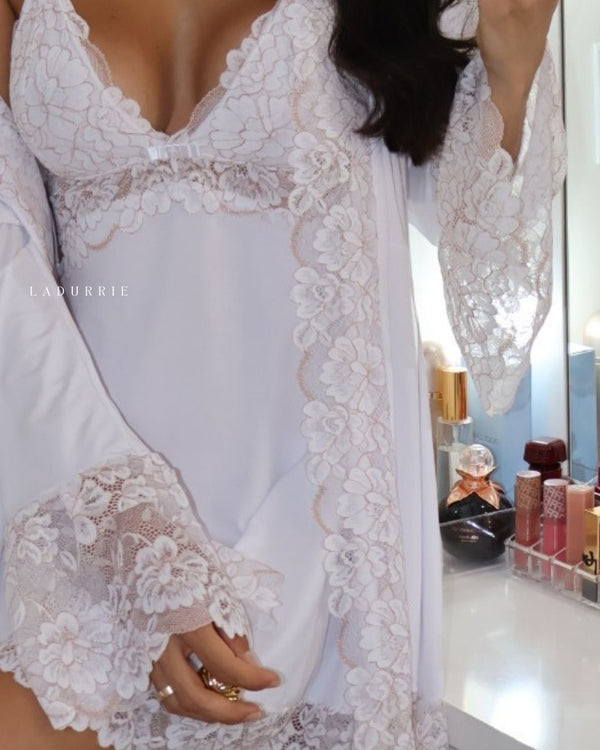 Conjunto Delina La.Rosée Royale Camisola + Robe + Calcinha