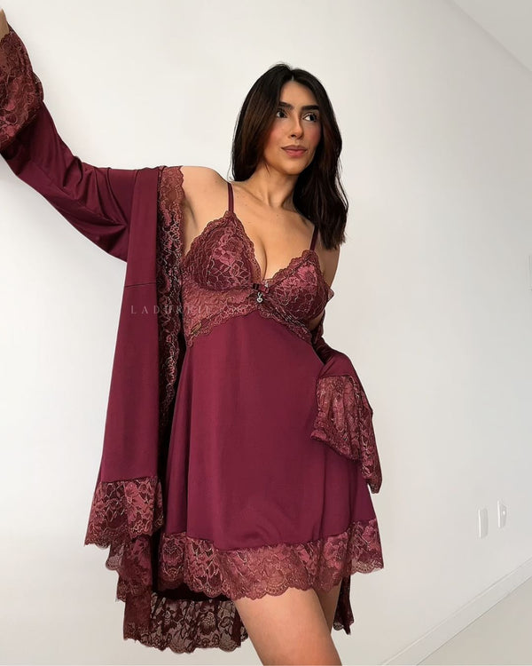 Conjunto Château Margaux Camisola + Robe + Calcinha | Últimas unidades