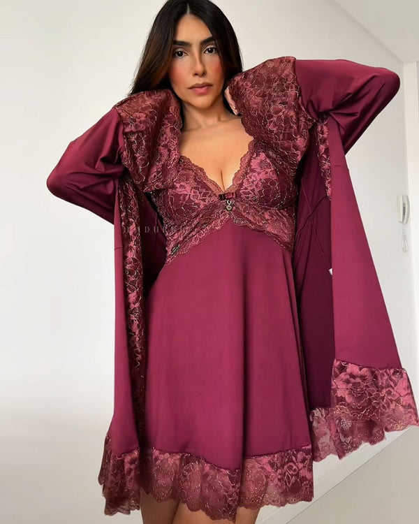 Conjunto Château Margaux Camisola + Robe + Calcinha | Últimas unidades
