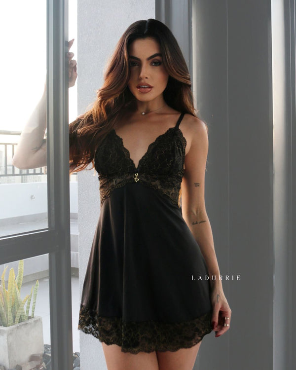 Conjunto Paco Rabanne Camisola + Robe + Calcinha