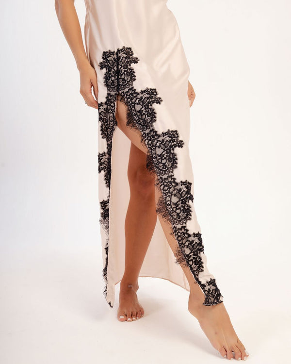 Conjunto Montclaire Camisola & Calcinha em Cetim e Renda