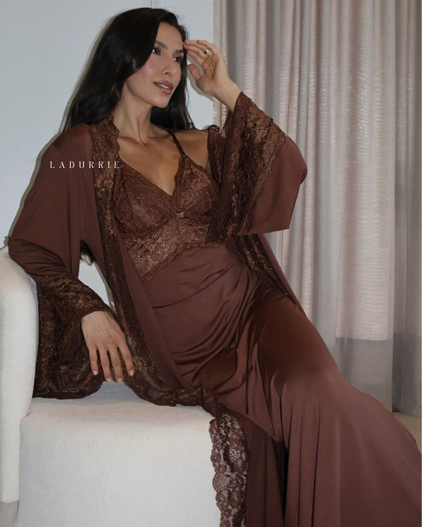 Conjunto Noix Royale Camisola Longa + Robe + Calcinha