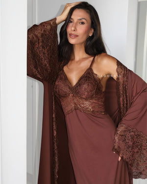 Conjunto Noix Royale Camisola Longa + Robe + Calcinha