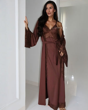Conjunto Noix Royale Camisola Longa + Robe + Calcinha