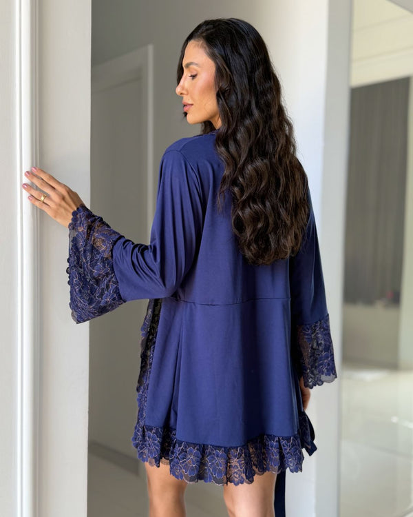 Conjunto Angel Mugler Camisola + Robe + Calcinha