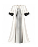 Conjunto Dame Blanche — Camisola, Robe Longo em Cetim & Calcinha