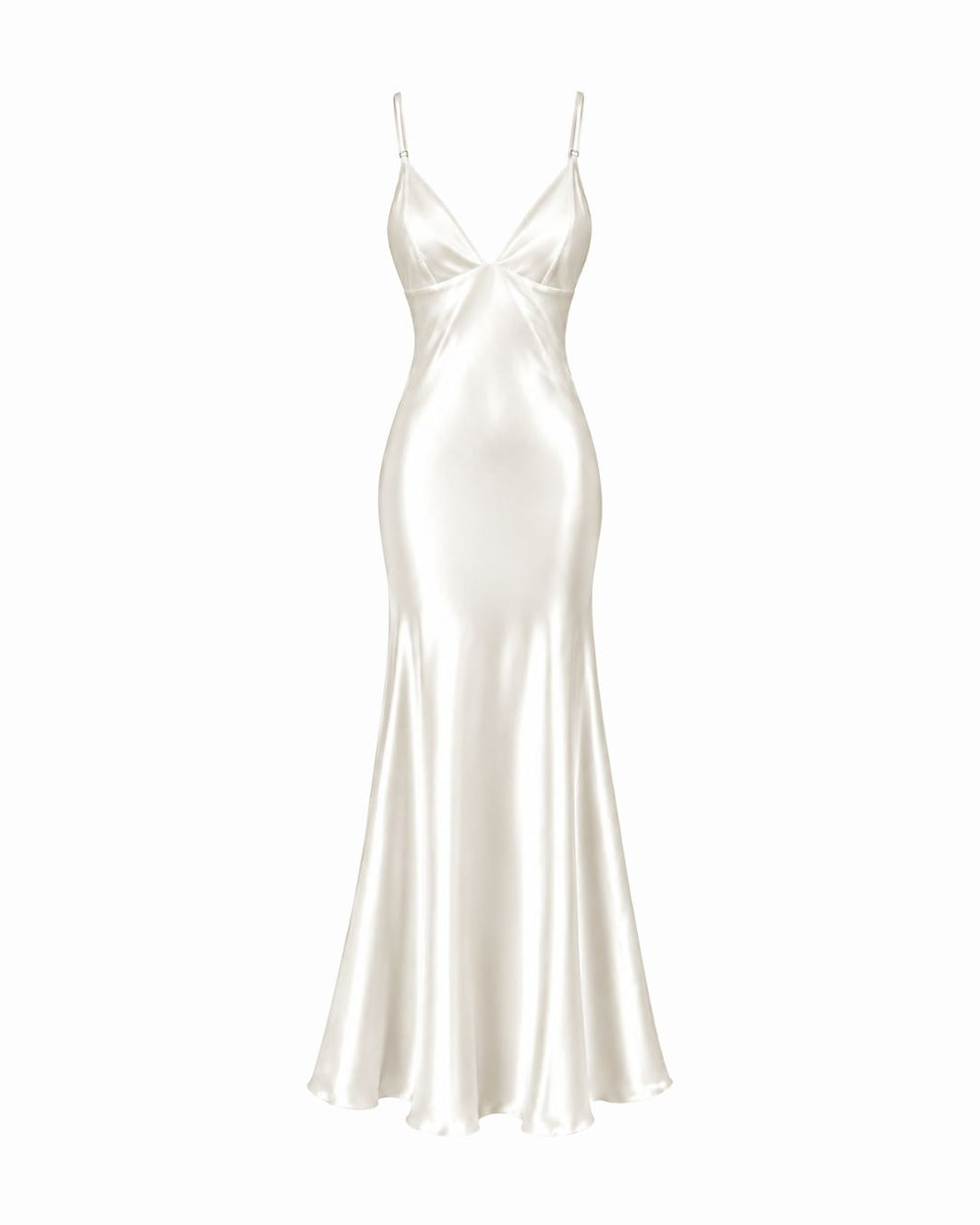 Conjunto La Mousseline Camisola, Robe Longo em Cetim & Calcinha