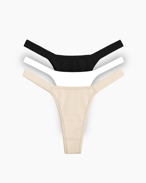 Combo Essential 3 Calcinhas Classic Microfibra – Blanche, Versailles & Crème