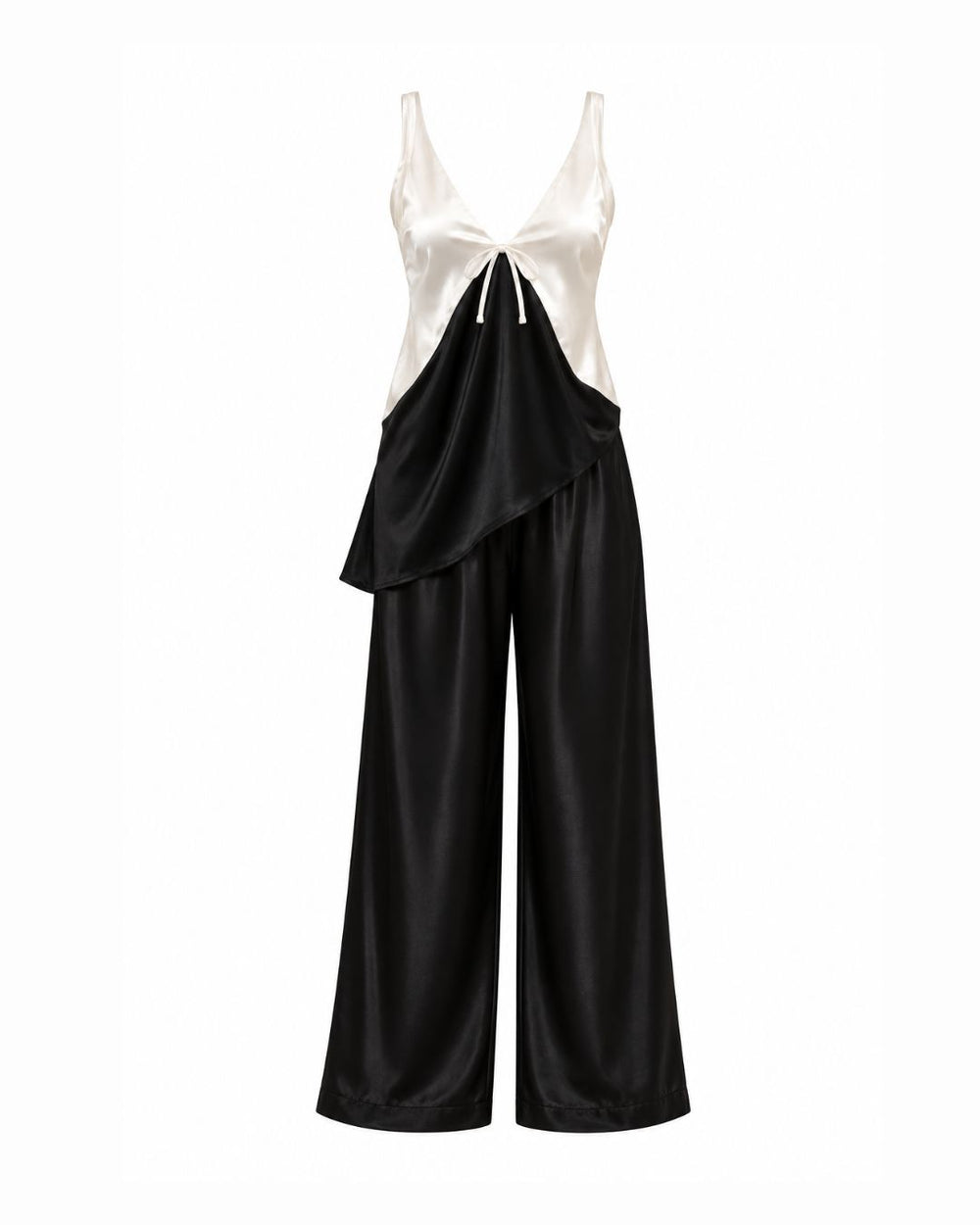 Pijama Monogramme L. Slip Top, Calça Longa em Cetim e Renda & Calcinha